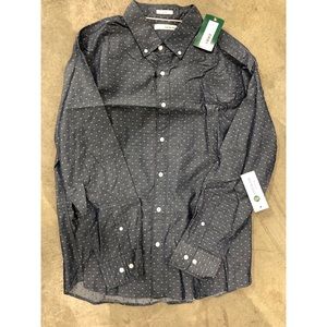 Hawker Rye Long Sleeve Button Up Navy Large Short